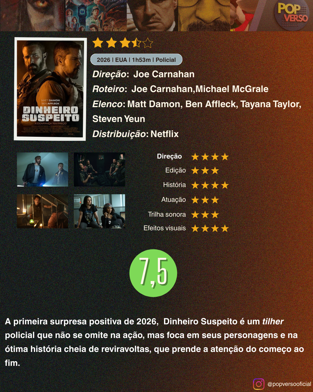 DINHEIRO SUSPEITO story instagram review de filme fotográfico moderno marrom e azul (5)